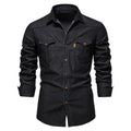Classic Casual Men's Long Sleeve Denim Shirt
